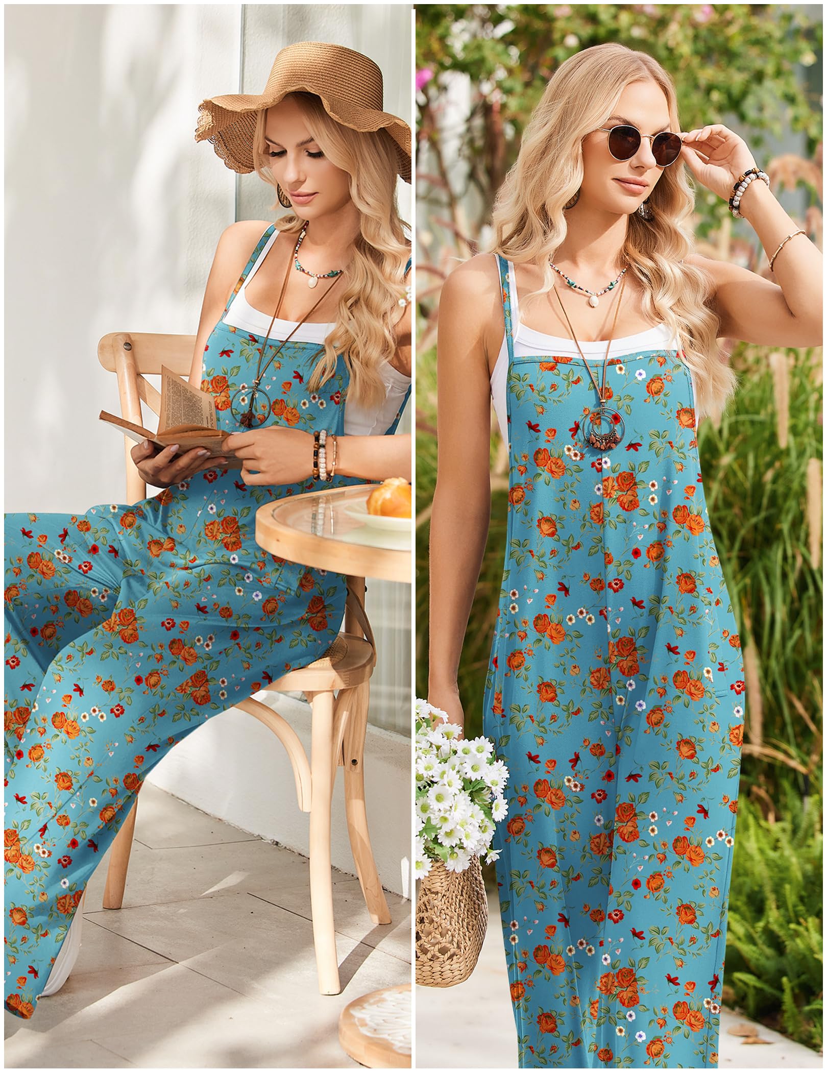 Foto 4 | Mono Ekouaer Para Mujer, Estilo Bohemio, Con Pernera Ancha Y Bolsillos, Estilo Bohemio - Venta Internacional.