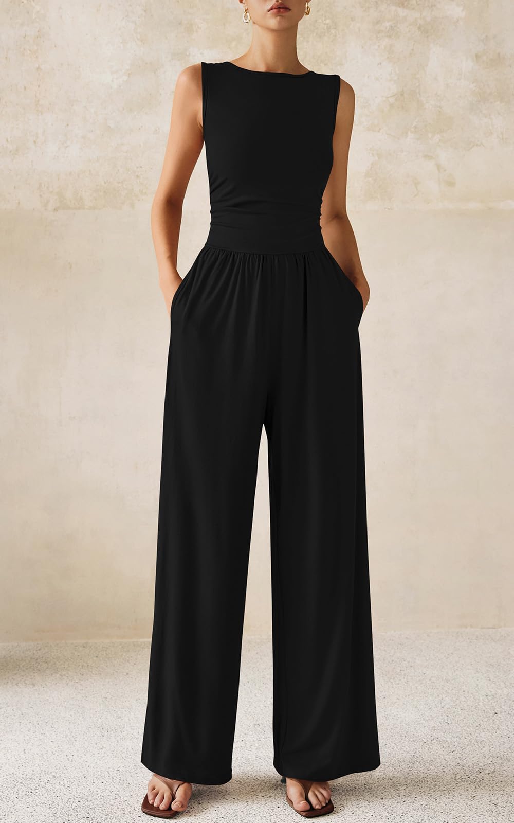 Foto 4 | Mono Prettygarden De Una Pieza Para Mujer Sin Mangas, Color Negro - Venta Internacional.