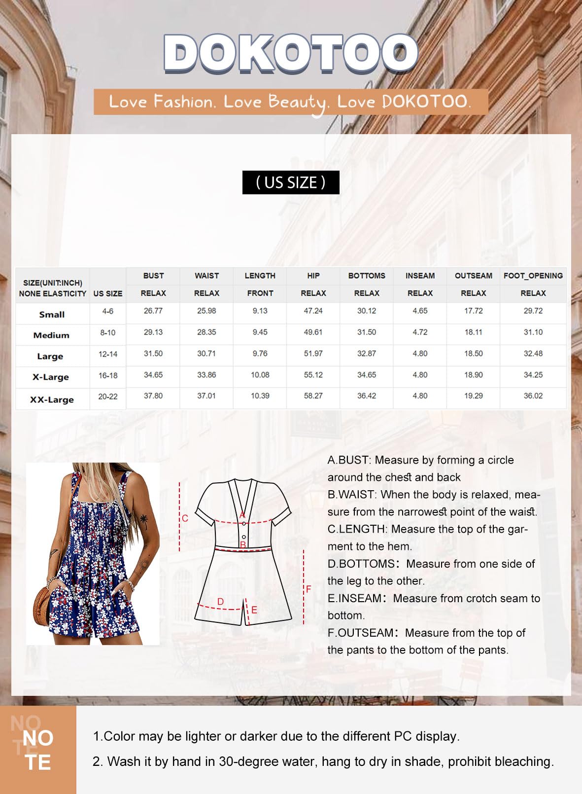 Foto 5 | Monos Tipo Mameluco Dokotoo Summer Para Mujer, Multicolor - Venta Internacional.
