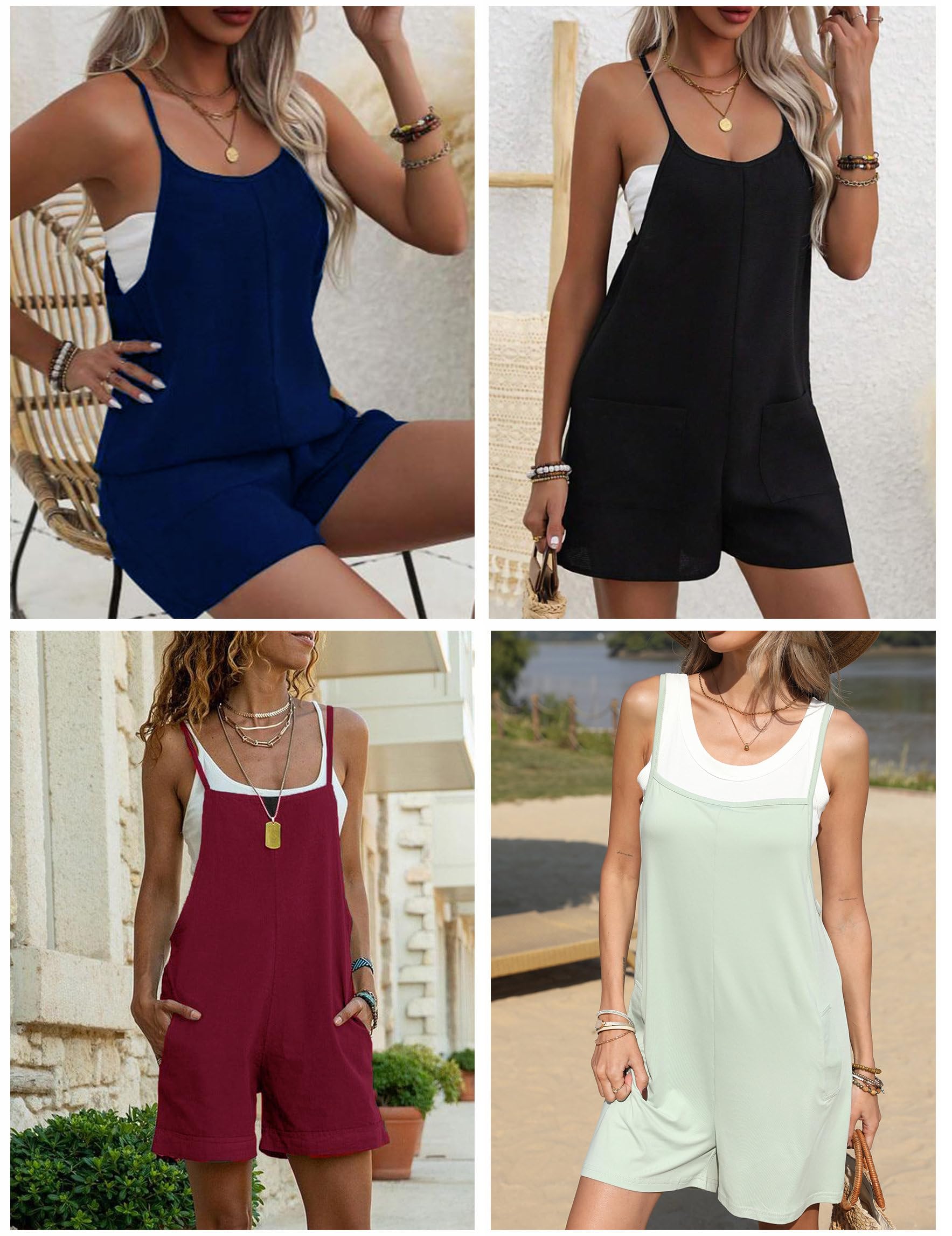 Foto 5 pulgar | Vestido Bohemio Casual Holgado Sin Mangas De Rompers Ekouaer Para Mujer - Venta Internacional.
