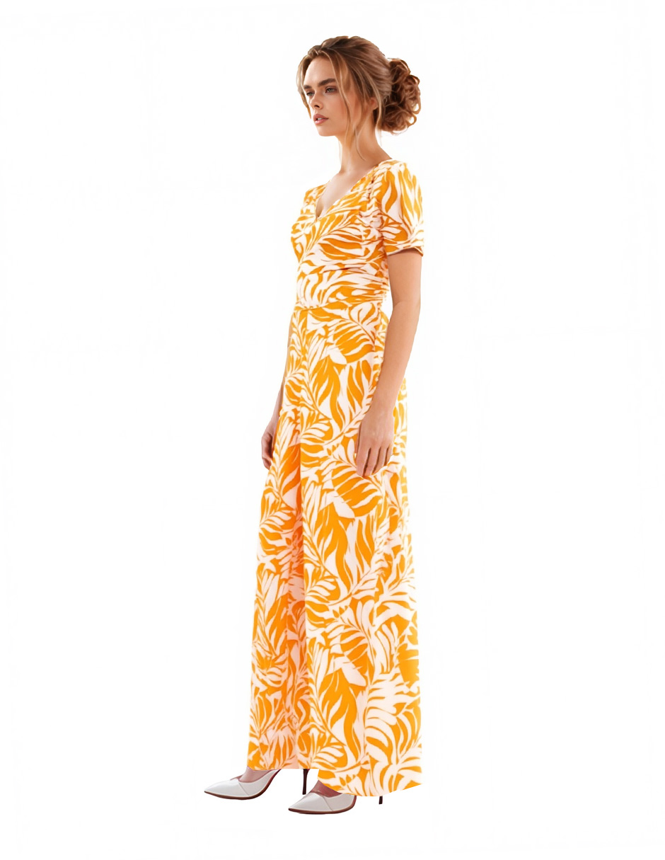 Foto 4 pulgar | Jumpsuit Casual Pantalón Amplio Rouss Naranja
