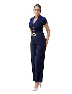 Foto 1 | Jumpsuit Palazzo Casual A Rayas Pantalón Recto