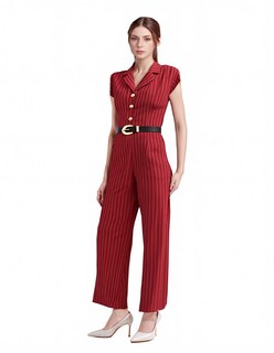 Foto 1 | Jumpsuit Palazzo Casual A Rayas Pantalón Recto