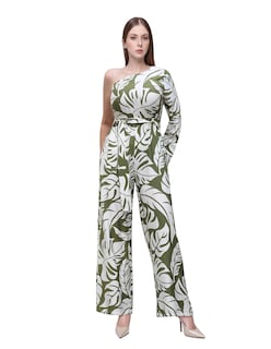 Foto 1 | Jumpsuit Palazzo Casual Una Manga Pantalón Recto