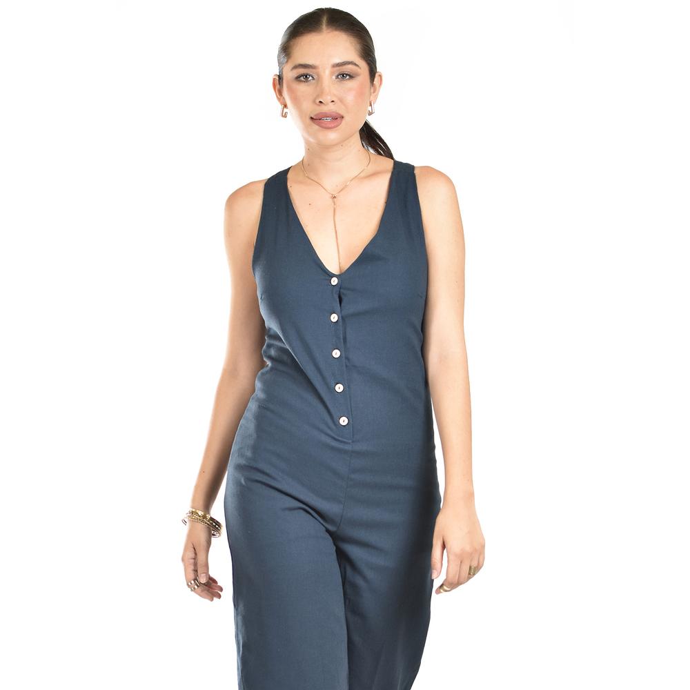 Foto 5 pulgar | Jumpsuit Sin Mangas Roman Fashion /juvenil, 7183 (azul Marino) Azul Marino