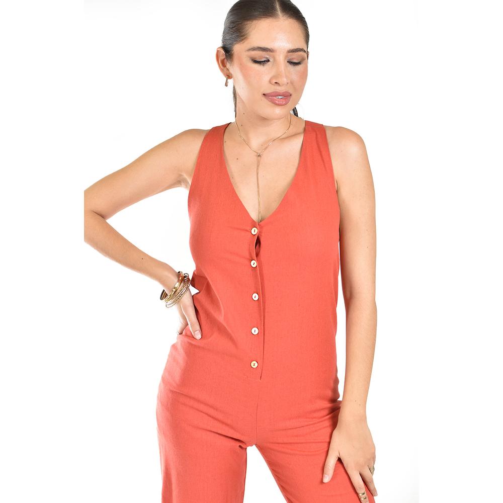 Foto 5 pulgar | Jumpsuit Sin Mangas Roman Fashion /juvenil, 7183 (ladrillo) Naranja Oscuro
