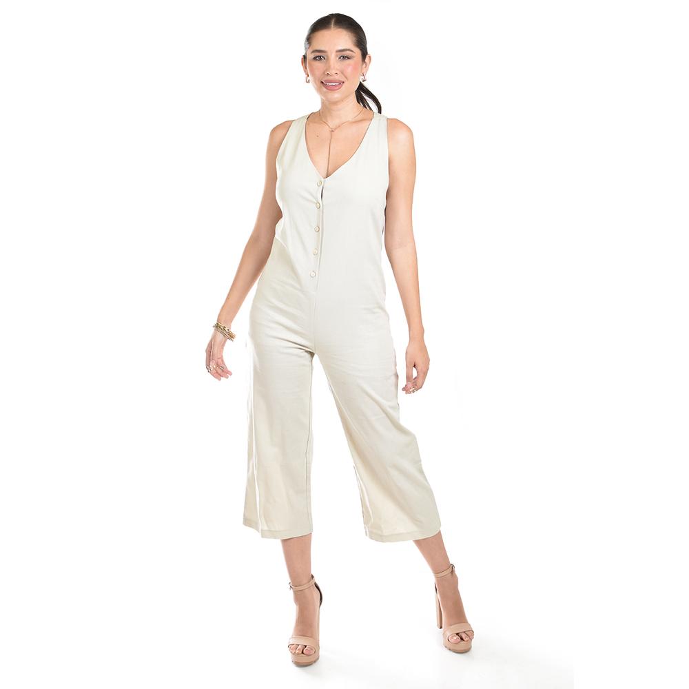 Foto 2 pulgar | Jumpsuit Sin Mangas Roman Fashion /juvenil, 7183 (hueso) Beige