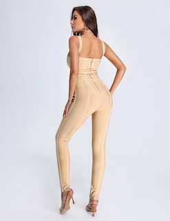 Foto 4 | Mono Bella Barnett Con Vendaje Sexy Con Cuello En V Para Mujer - Venta Internacional.
