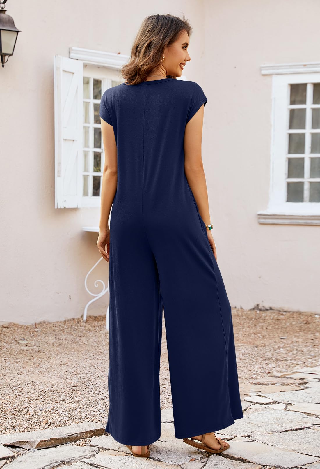 Foto 4 | Mono Merokeety Para Mujer, Verano 2025, Manga Corta, Azul Marino - Venta Internacional.