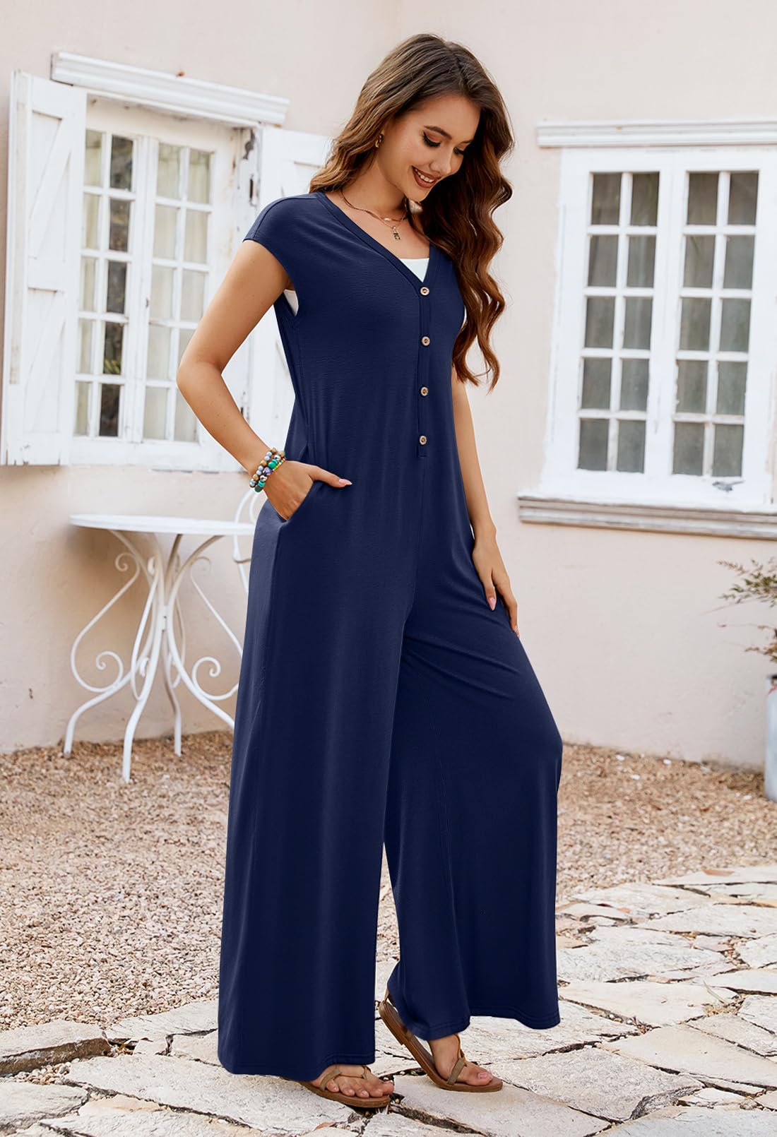 Foto 5 | Mono Merokeety Para Mujer, Verano 2025, Manga Corta, Azul Marino - Venta Internacional.