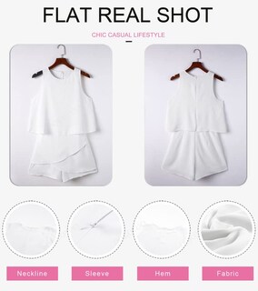 Foto 3 | Romper Dokotoo Para Mujer, Cuello Halter, Cuello Halter, Gasa, Volantes, Blanco - Venta Internacional.