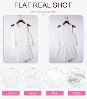 Foto 3 | Romper Dokotoo Fashion 2024 De Chifón Con Hombros Descubiertos, Color Blanco - Venta Internacional.