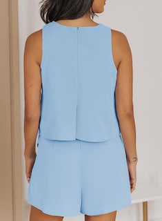 Foto 2 | Romper Dokotoo, De Moda Para Mujer, 2024, Con Hombros Descubiertos, Azul, Talla L - Venta Internacional.