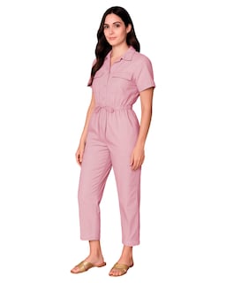 Foto 2 | Jumpsuit Para Mujer Ocean Point Con Cuello Camisero Bolsillos Utilitarios Y Ajuste En Cintura