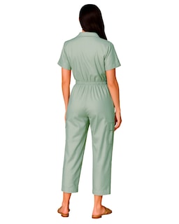 Foto 3 | Jumpsuit Para Mujer Ocean Point Con Cuello Camisero Bolsillos Utilitarios Y Ajuste En Cintura