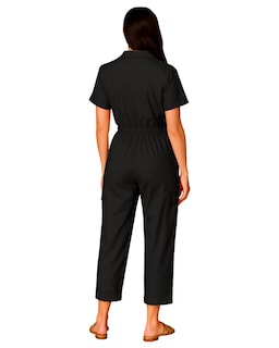 Foto 3 | Jumpsuit Para Mujer Ocean Point Con Cuello Camisero Bolsillos Utilitarios Y Ajuste En Cintura
