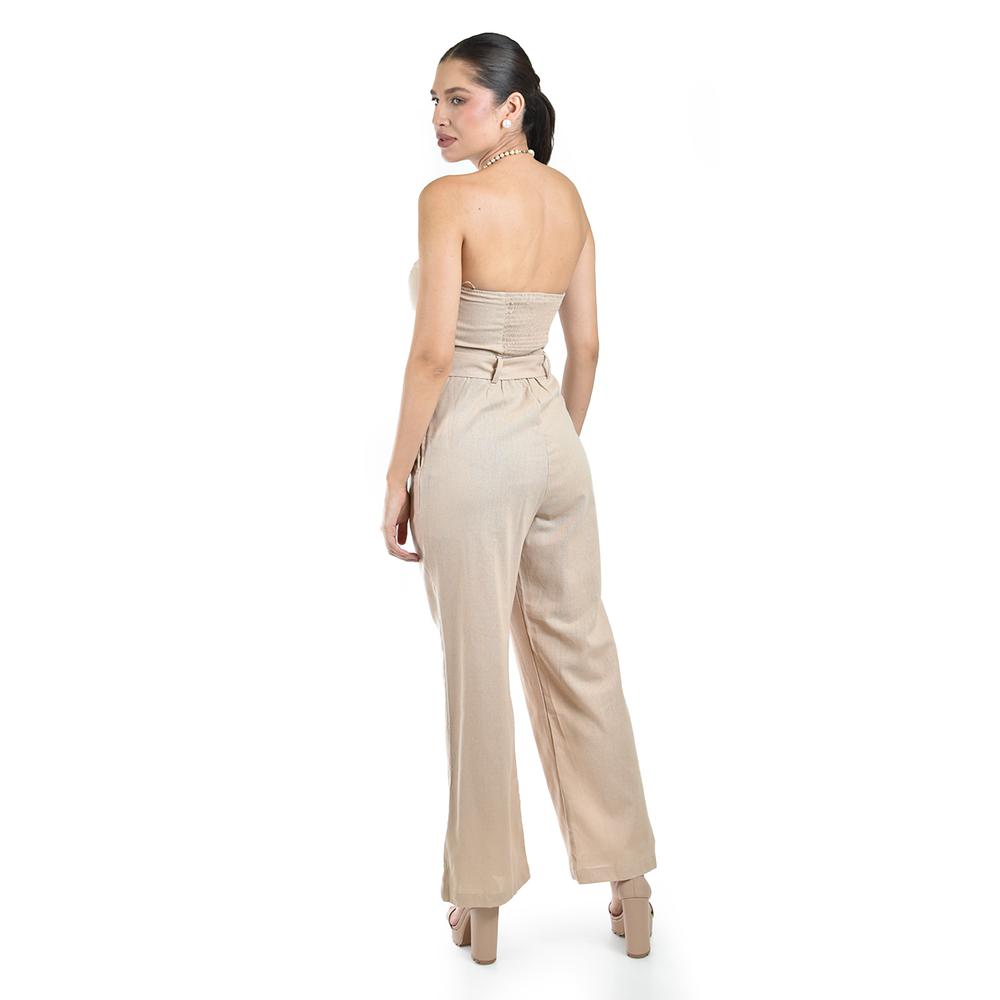 Foto 3 | Jumpsuit Strapless Con Cinto Roman Fashion /juvenil  9259 (beige) Beige