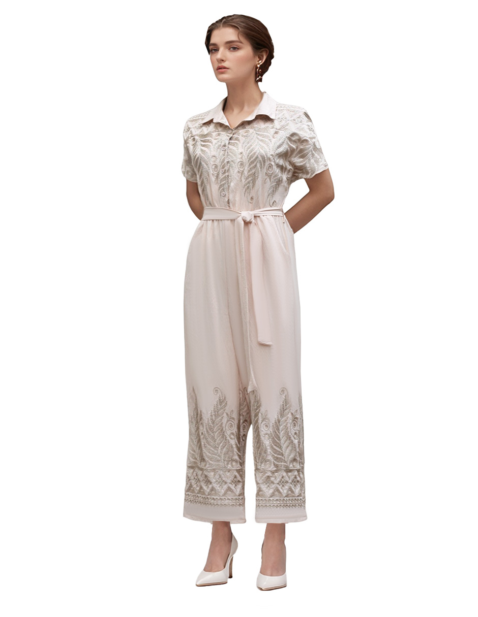 Foto 1 | Jumpsuit Casual Bordado Pantalón Recto Coco Moda