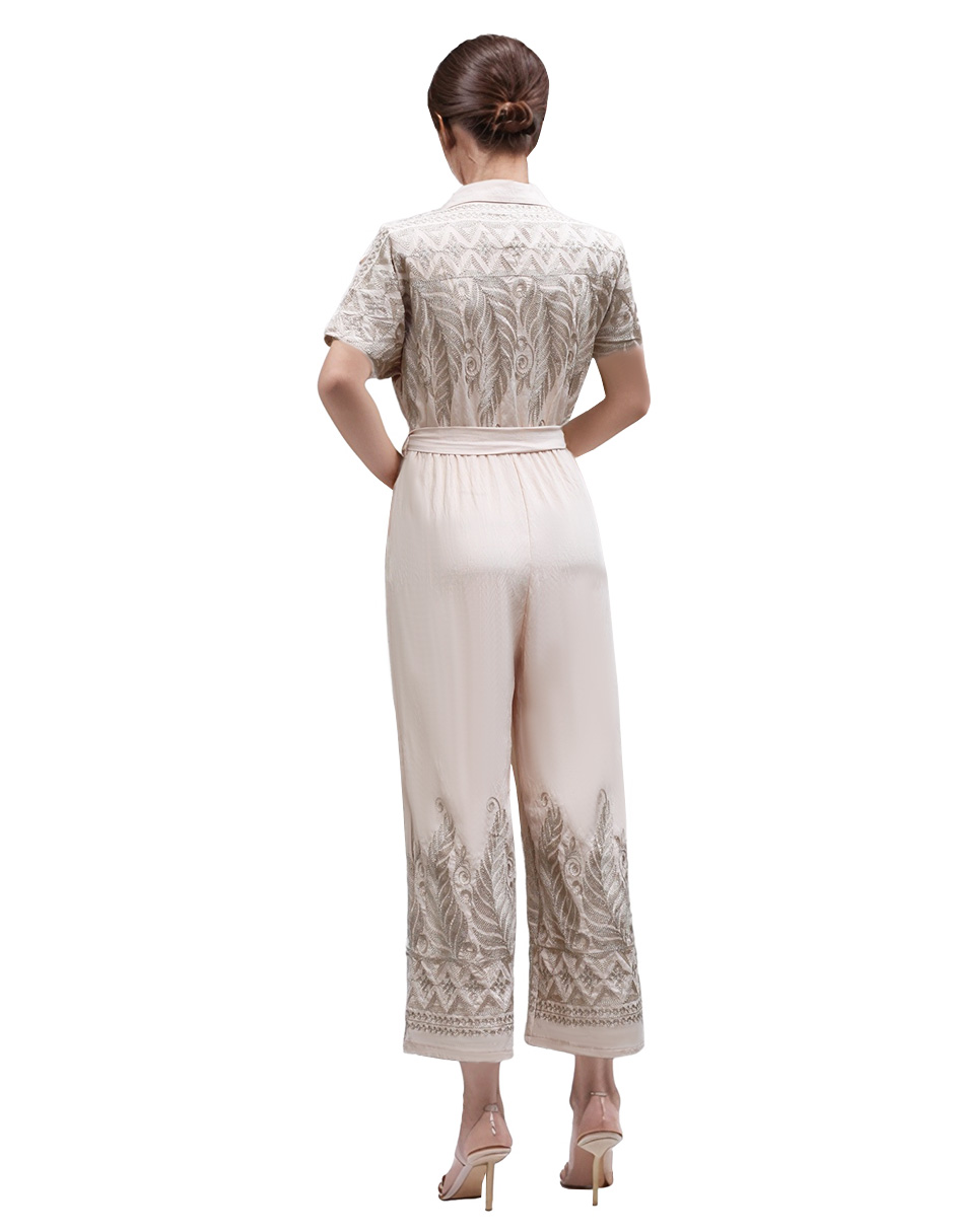 Foto 4 pulgar | Jumpsuit Casual Bordado Pantalón Recto Coco Moda