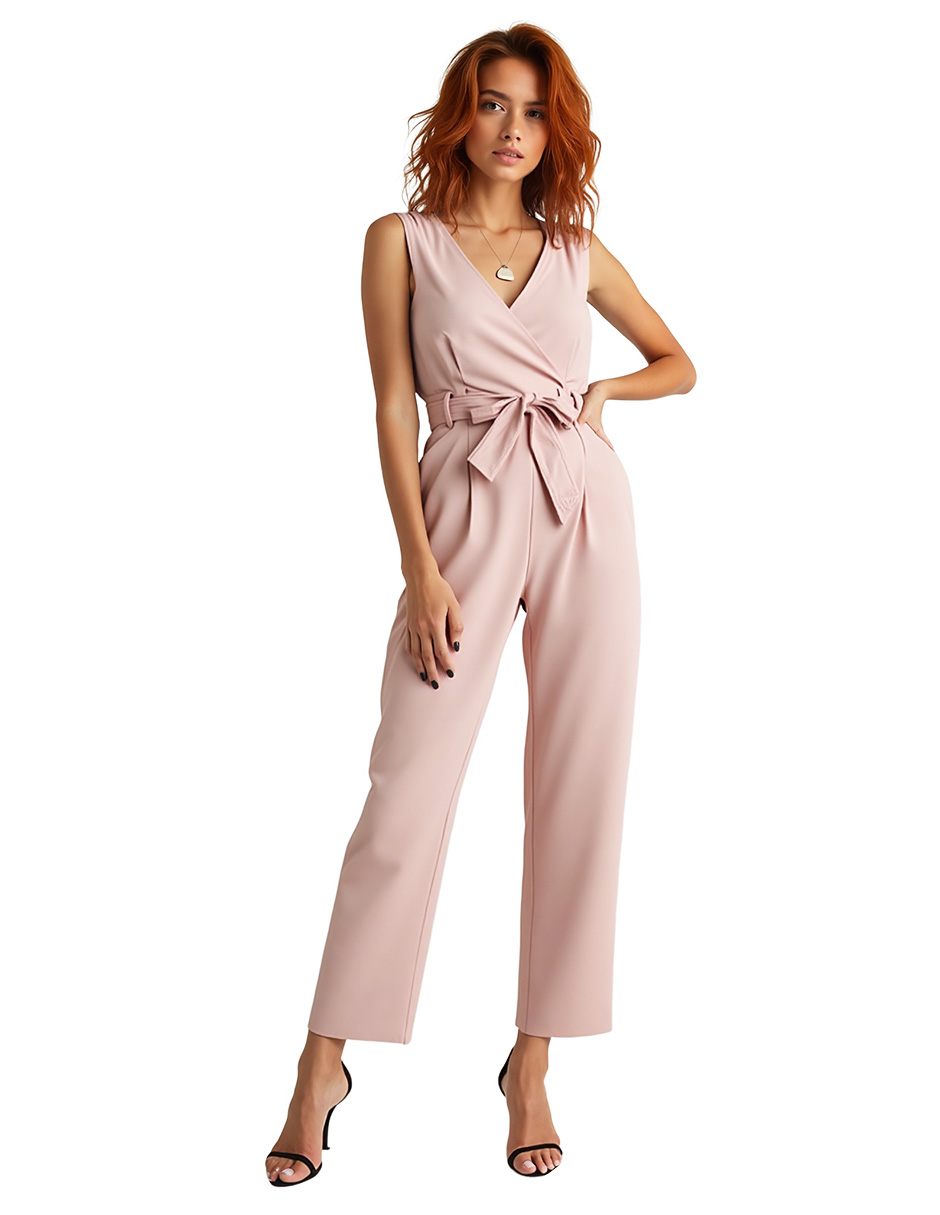 Foto 1 | Jumpsuit De Lino Escote V Pantalón Recto Issachar