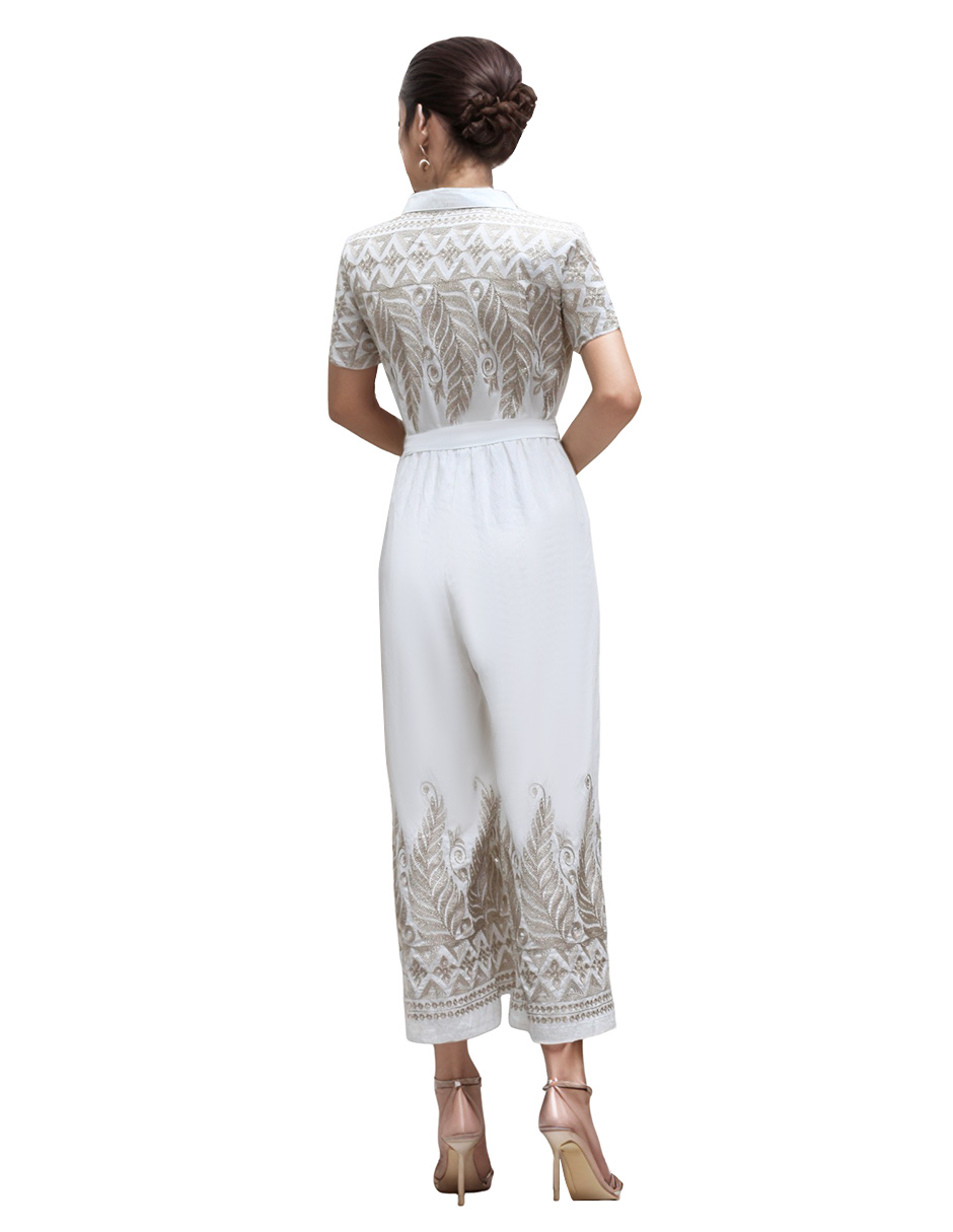 Foto 4 pulgar | Jumpsuit Casual Bordado Pantalón Recto Coco Moda
