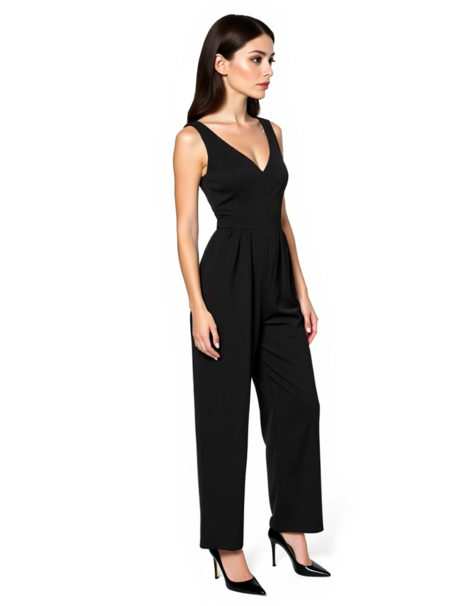 Foto 3 pulgar | Jumpsuit De Lino Escote V Pantalón Recto Issachar