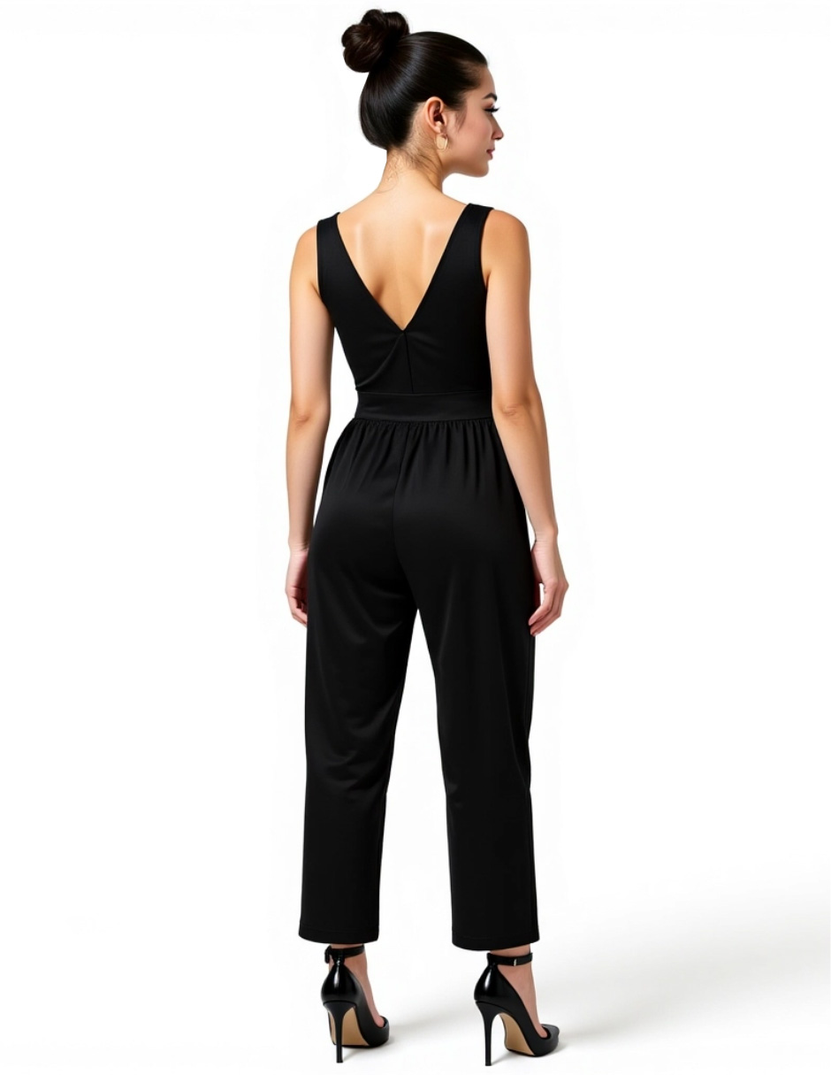 Foto 4 pulgar | Jumpsuit De Lino Escote V Pantalón Recto Issachar