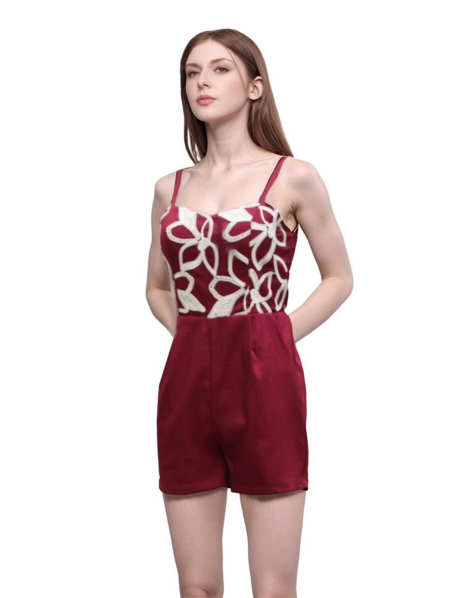 Foto 2 pulgar | Jumpsut  Short Casual Bordado Issachar