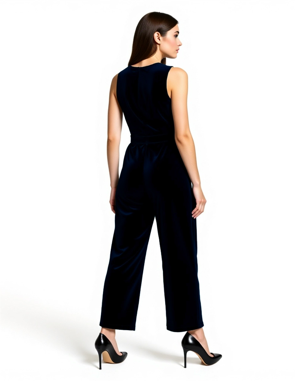 Foto 2 | Jumpsuit De Terciopelo Pantalón Recto Ji Rui