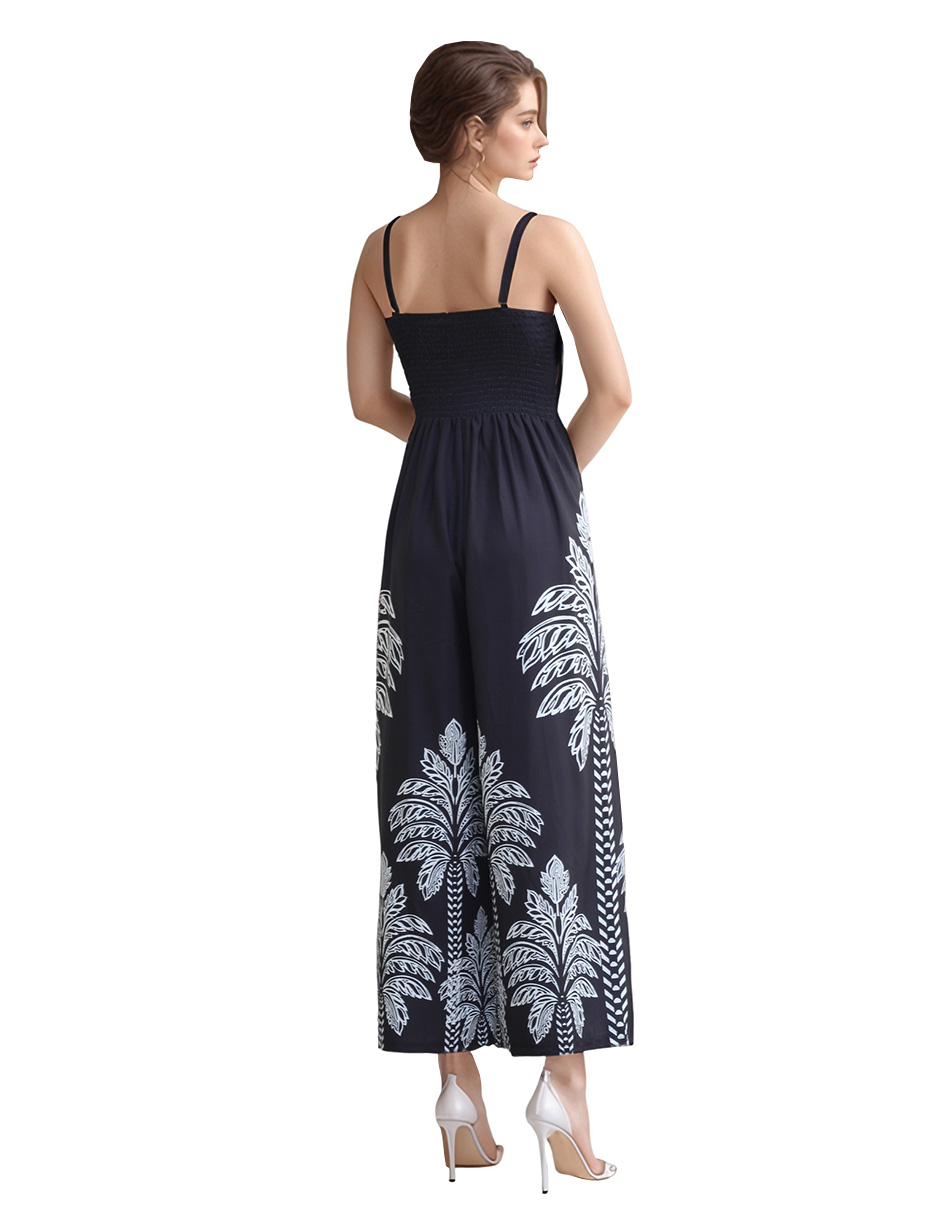 Foto 4 pulgar | Jumpsuit Casual Pantalón Amplio Tirantes Diseño Floral Coco Moda