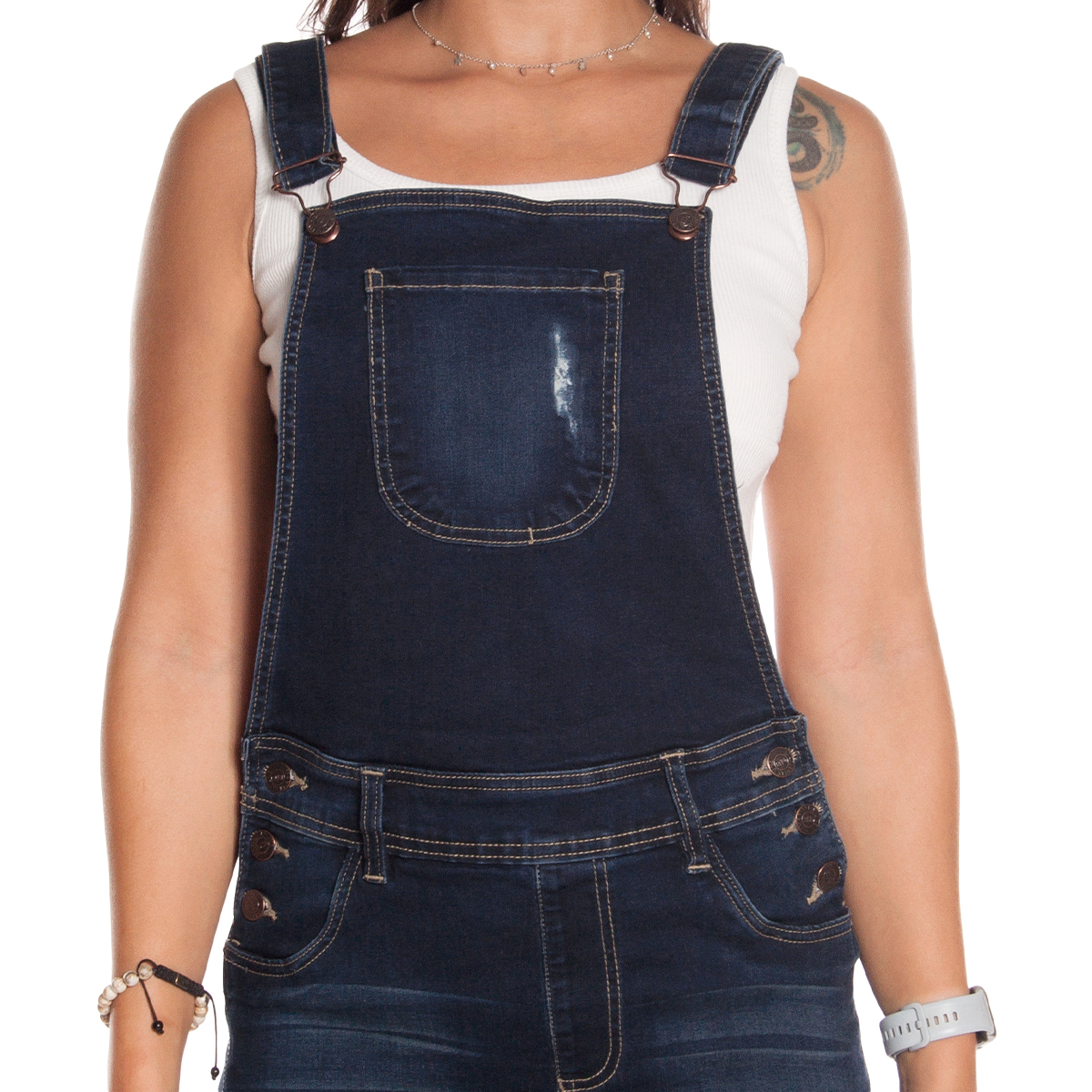 Foto 7 pulgar | Jumper Overol Peto Falda Mezclilla Stretch Para Mujer