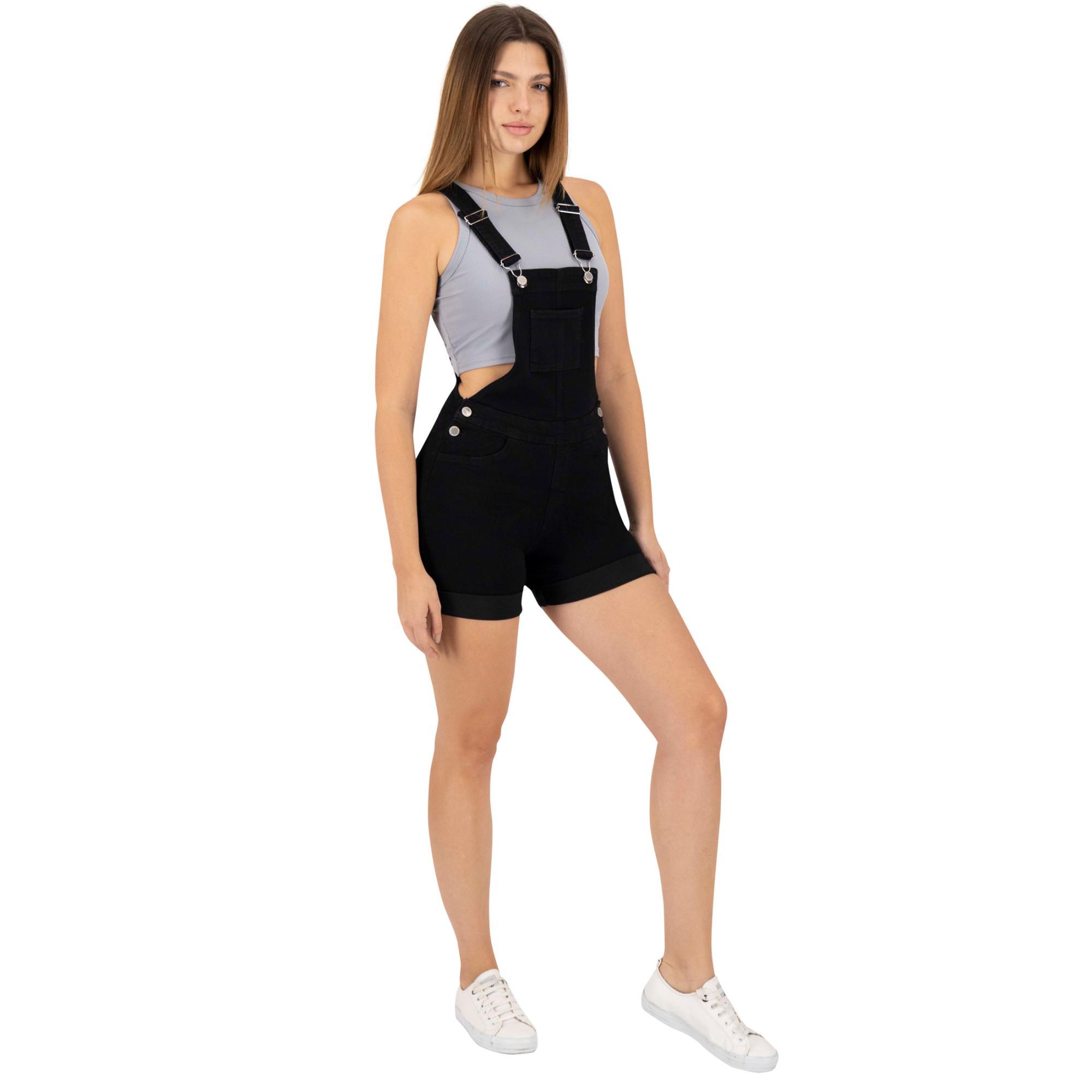 Foto 6 pulgar | Overol Short Britos Jeans Mujer Mezclilla Negro 024968