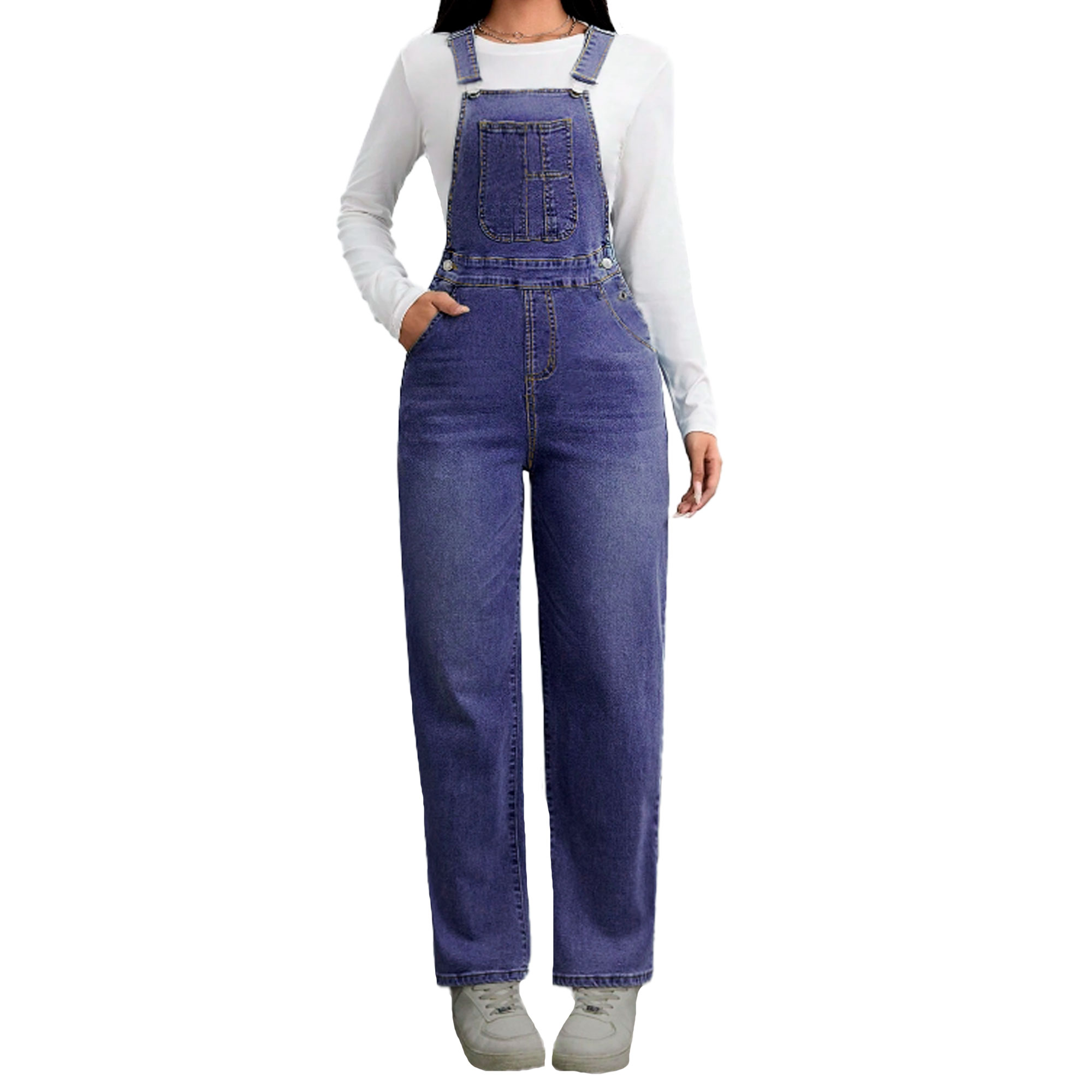 Foto 1 | Overol Recto Britos Jeans Mujer Mezclilla Azul 024776