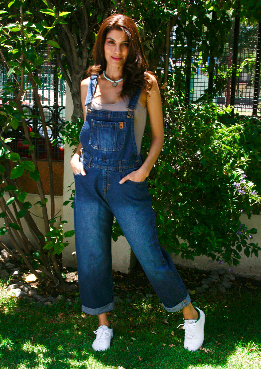 Foto 4 pulgar | Overol Jumper De Mezclilla Rigida Para Mujer Estilo Boyfriend Holgado Liso Sin Rasgar Pineda Jeans Azul Stone
