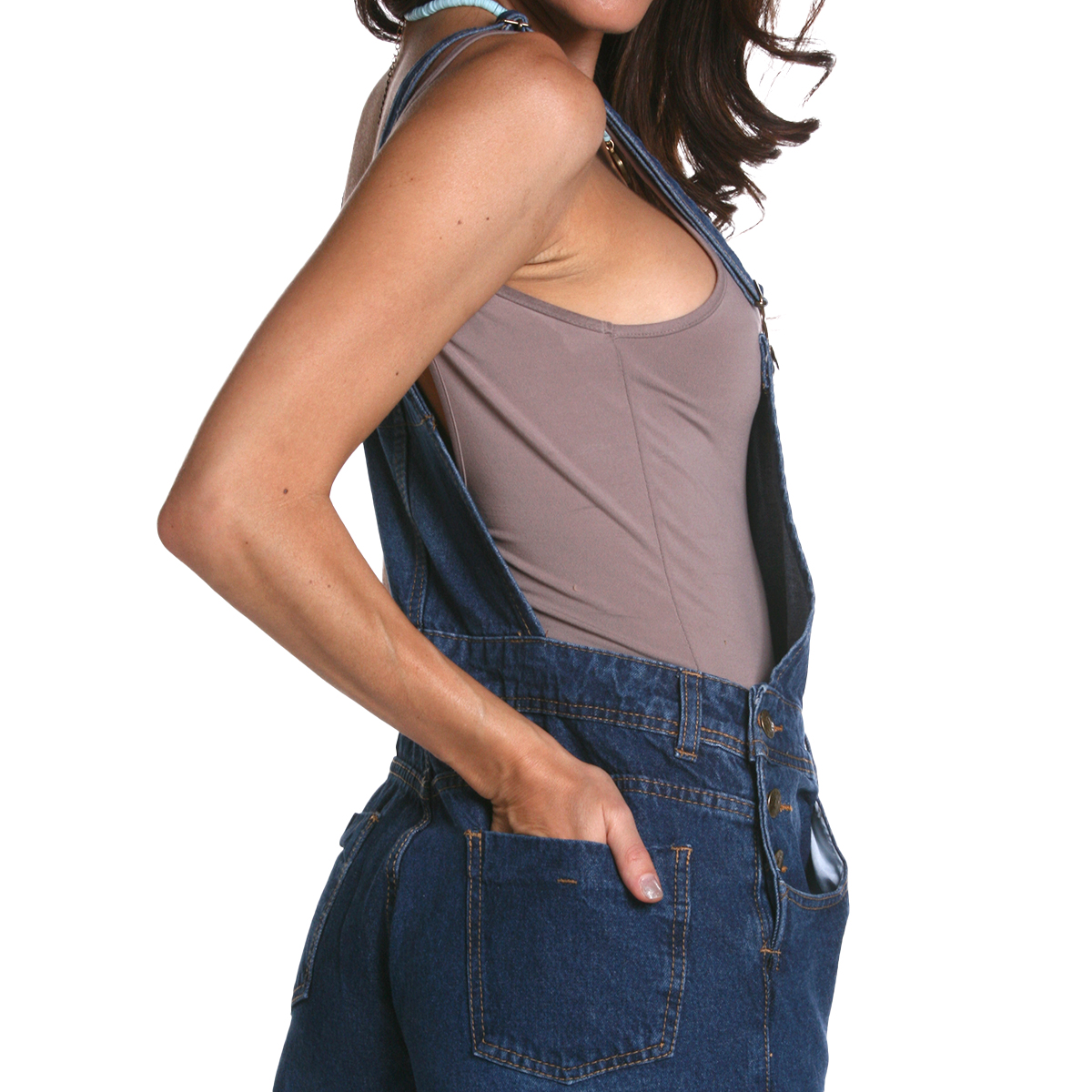 Foto 8 pulgar | Overol Jumper De Mezclilla Rigida Para Mujer Estilo Boyfriend Holgado Liso Sin Rasgar Pineda Jeans Azul Stone