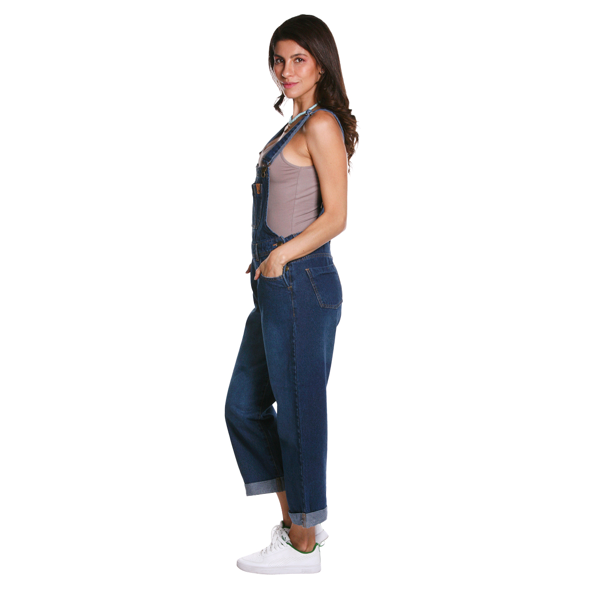 Foto 9 pulgar | Overol Jumper De Mezclilla Rigida Para Mujer Estilo Boyfriend Holgado Liso Sin Rasgar Pineda Jeans Azul Stone