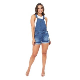 Foto 5 | Peto Short Estilo Mom Jeans De Mezclilla Rigida Para Mujer Con Dobladillo Efecto Rasgado Pineda Jeans Azul Bleanch