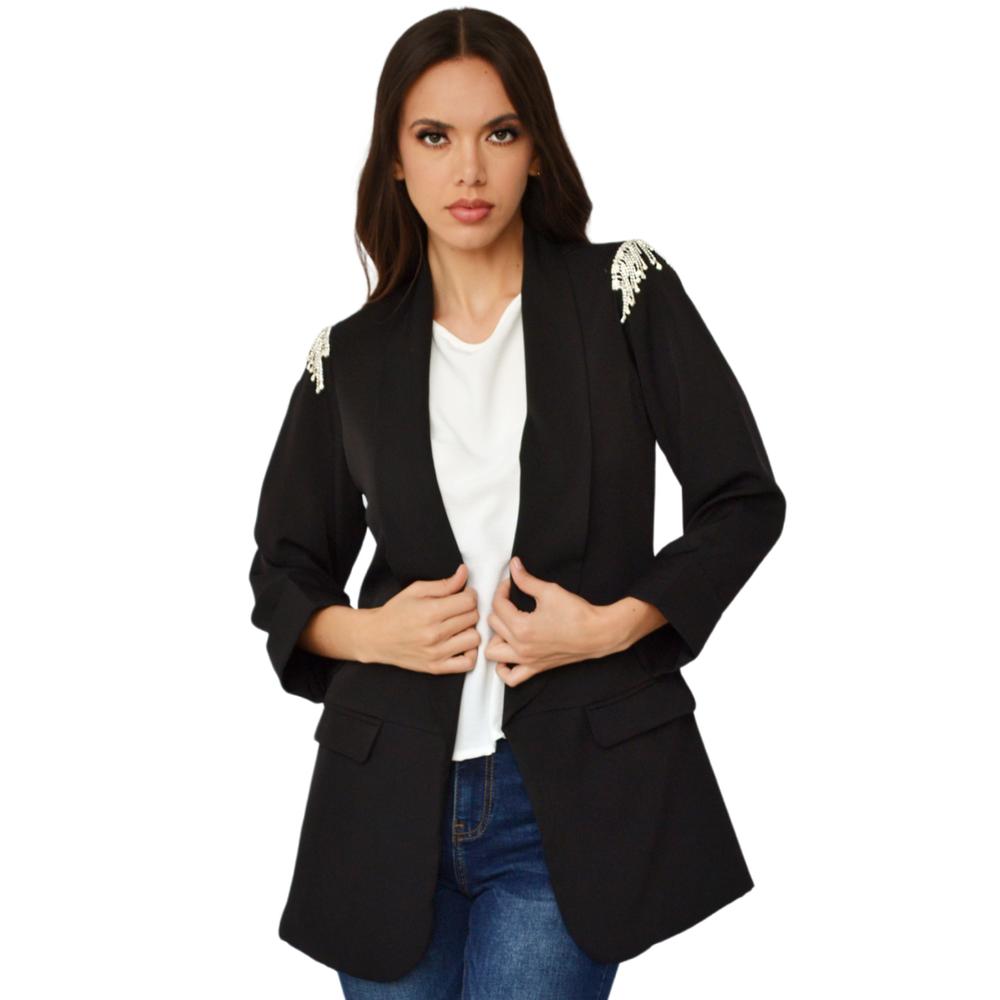 Foto 2 pulgar | Blazer Juvenil Roman Fashion 2846 color Negro