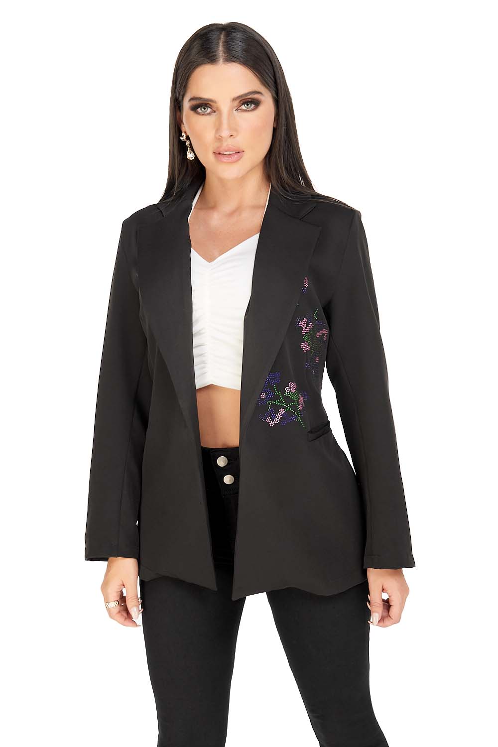 Foto 1 | Saco Formal para Mujer Mundo Terra Negro