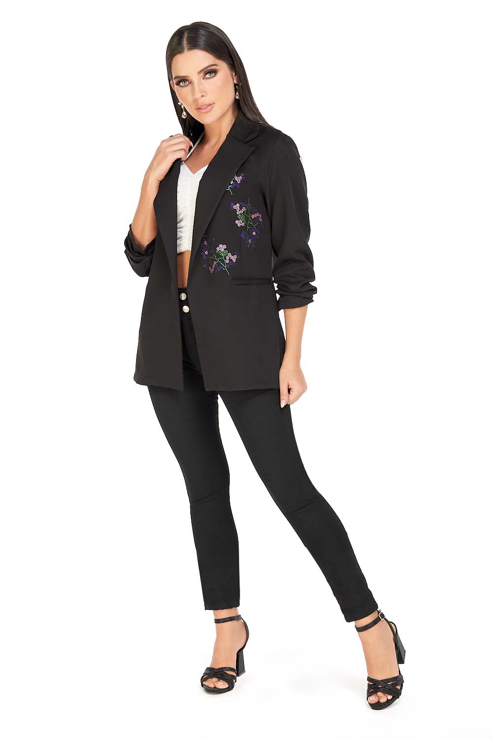 Foto 4 pulgar | Saco Formal para Mujer Mundo Terra Negro