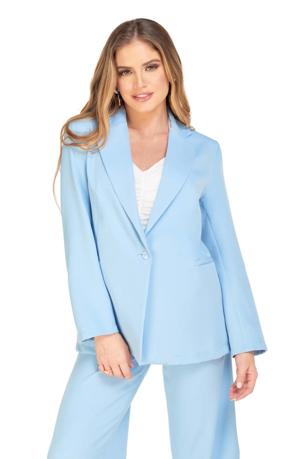 Foto 1 | Saco Formal para Mujer Mundo Terra Azul