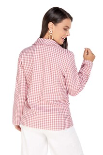 Foto 2 | Saco Casual Mundo Terra para Mujer Cuadros Rosas