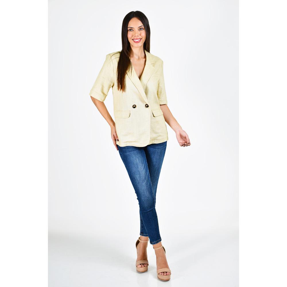 Foto 7 pulgar | Blazer Roman Fashion Beige para Mujer