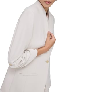 Foto 2 | Blazer Calvin Klein con Mangas Fruncidas Beige para Mujer Talla 2 - Venta Internacional