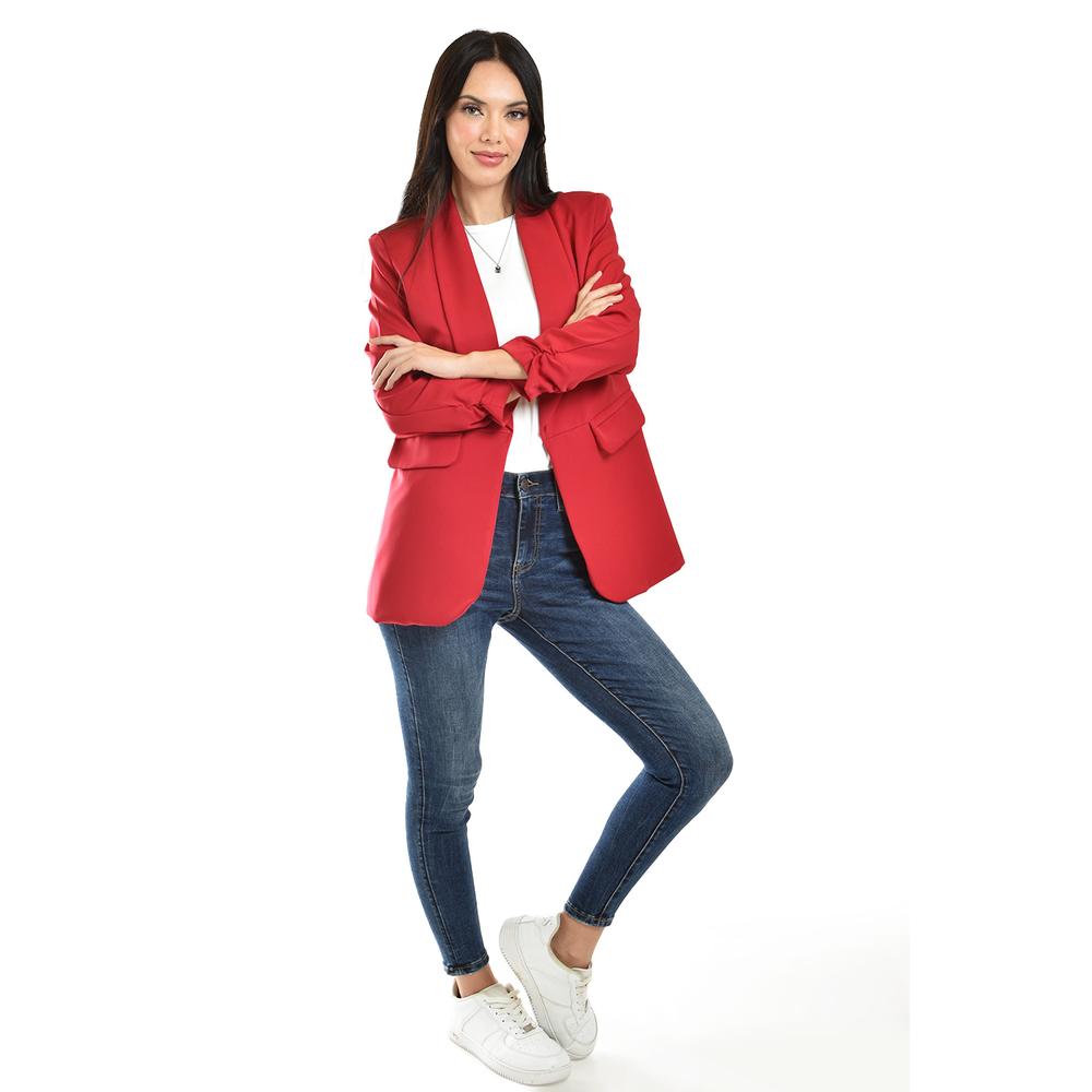 Foto 5 pulgar | Blazer Manga 3/4 Roman Fashion /juvenil, 12255 (rojo) Rojo