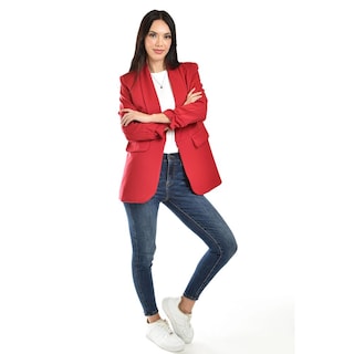 Foto 4 | Blazer Manga 3/4 Roman Fashion /juvenil, 12255 (rojo) Rojo