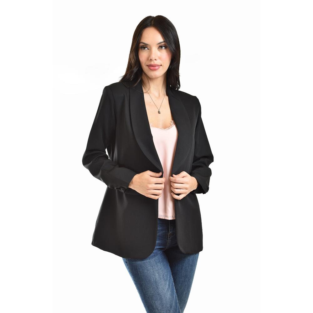 Blazer Manga 3/4 Roman Fashion Juvenil Negro