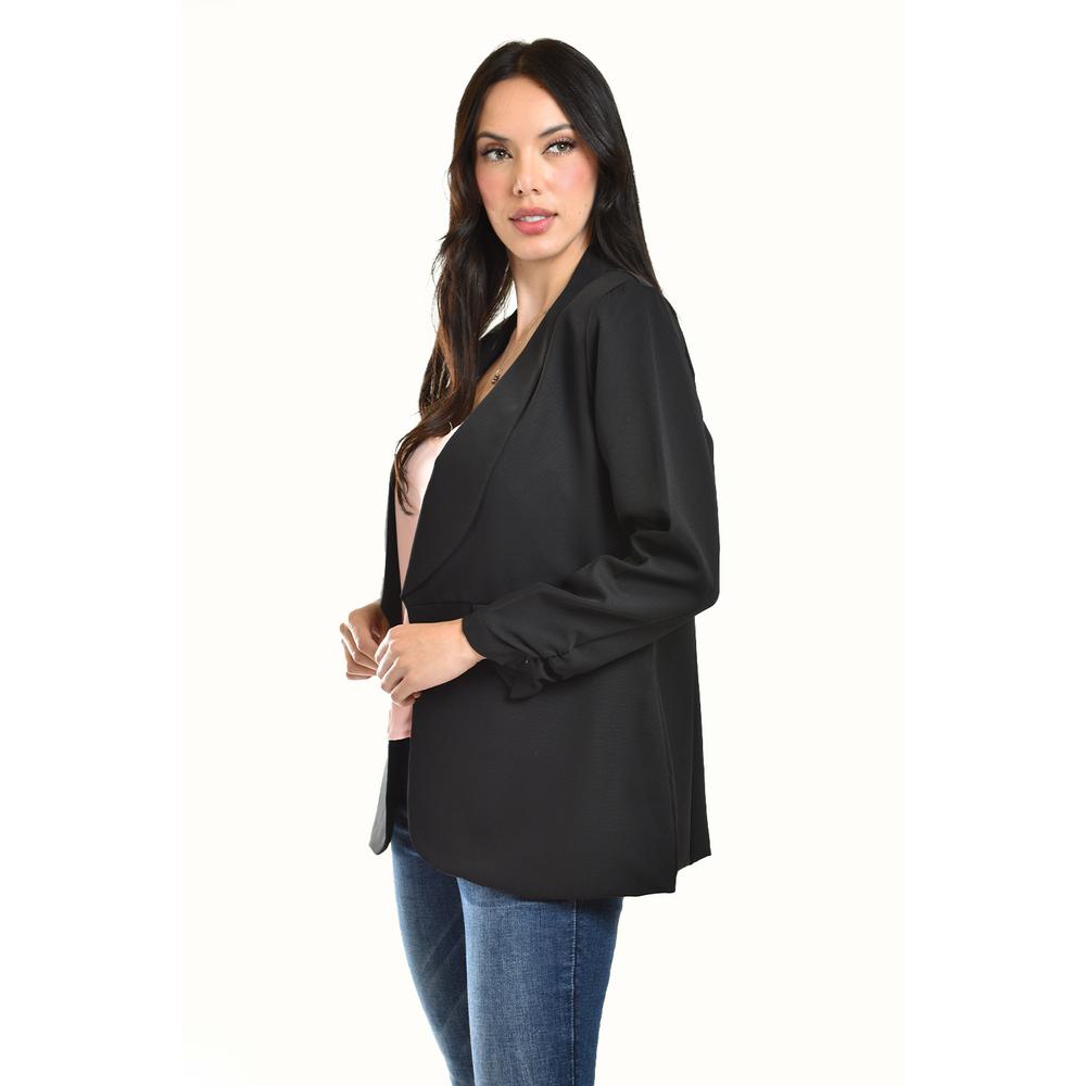 Foto 3 pulgar | Blazer Manga 3/4 Roman Fashion Juvenil Negro