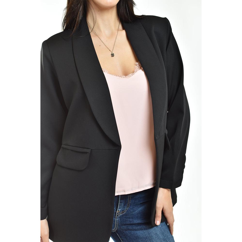 Foto 5 pulgar | Blazer Manga 3/4 Roman Fashion Juvenil Negro