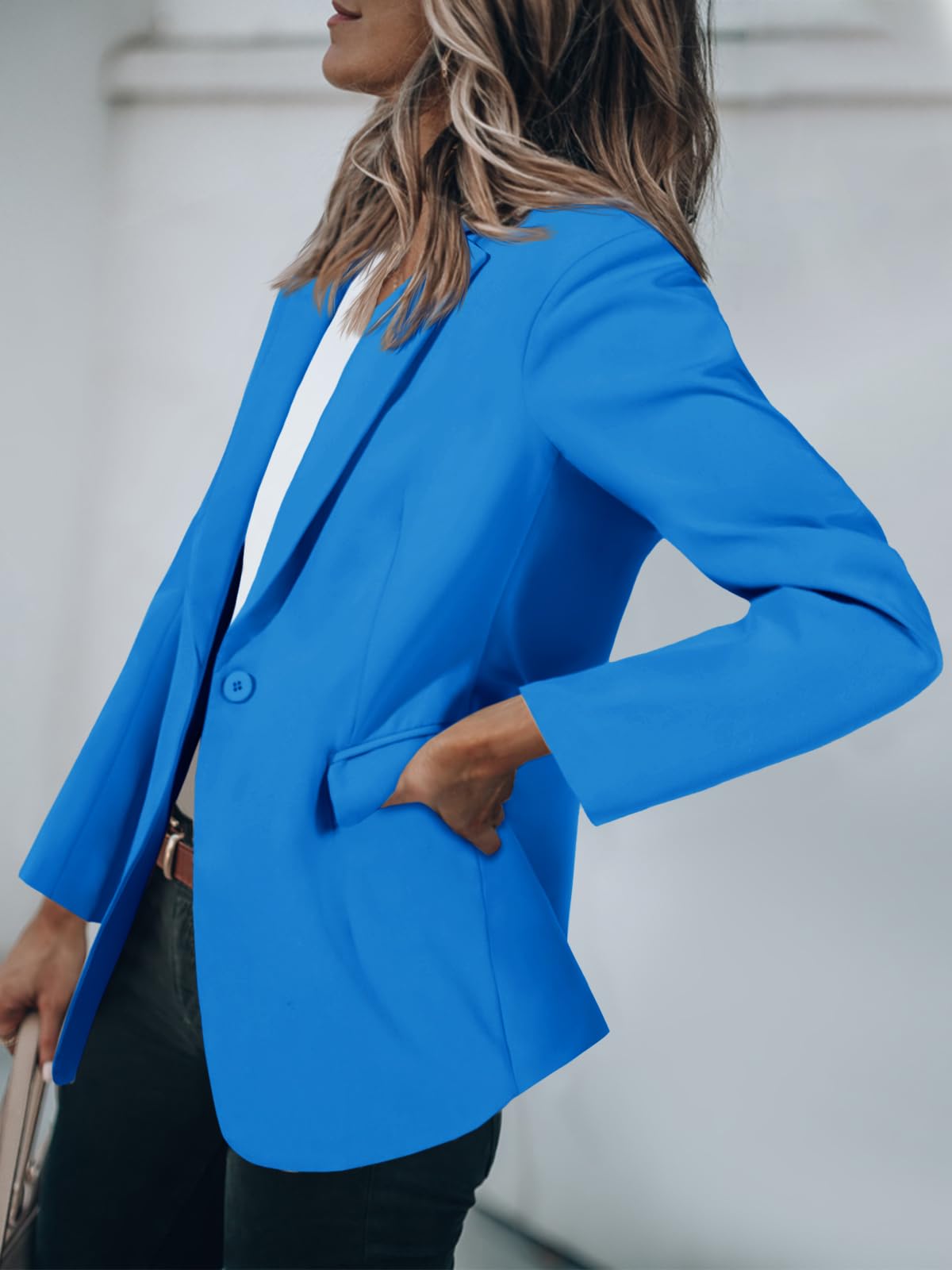 Foto 4 pulgar | Blazer Cicy Bell Para Mujer, Casual, Con Frente Abierto, Trabajo Y Oficina, Azul - Venta Internacional.